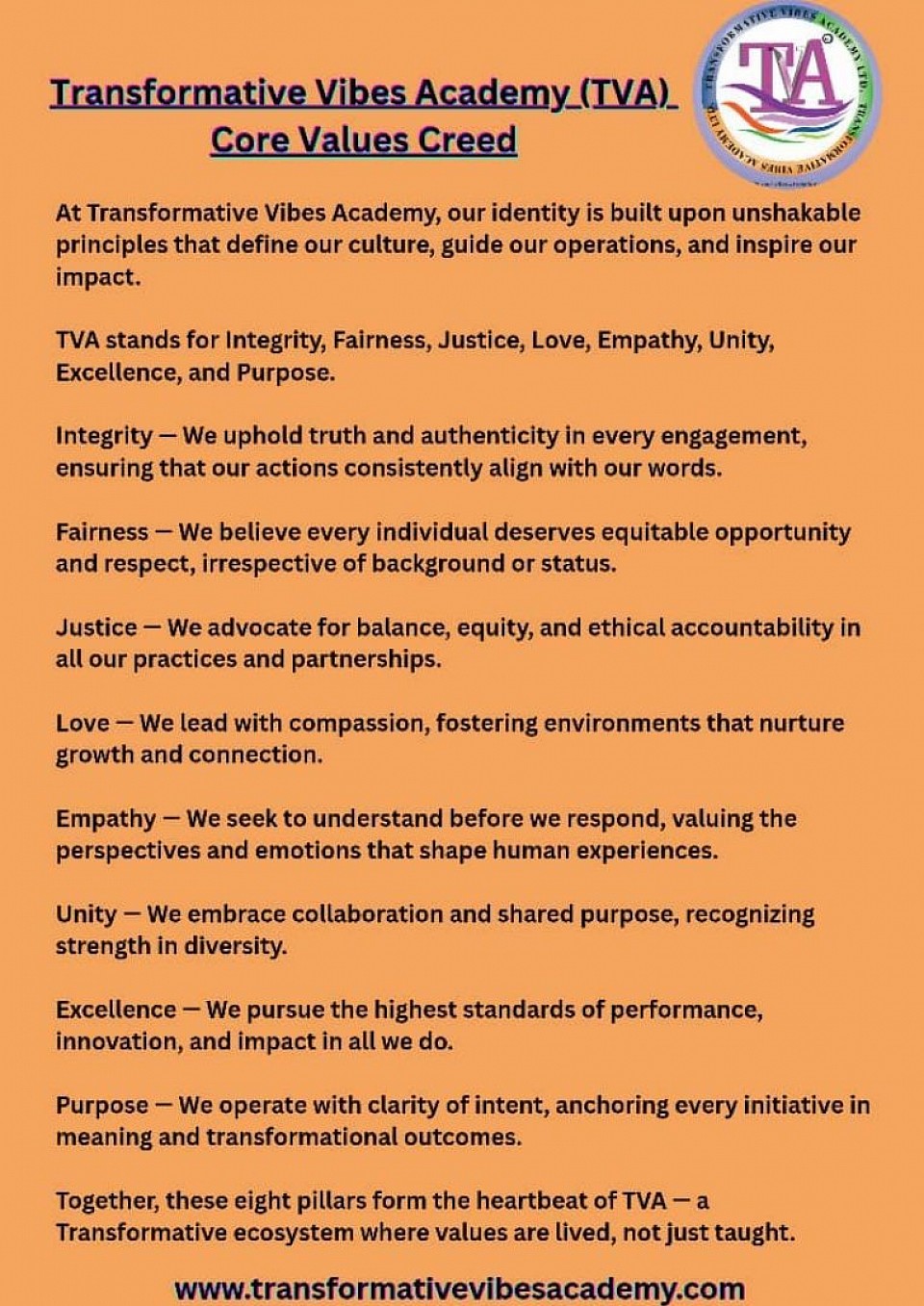 TVA'S CREED